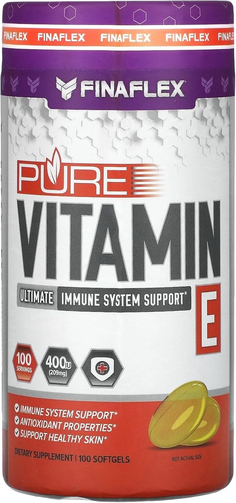 FINAFLEX reines Vitamin E - 100 Softgels - Immunsystemunterstützung, Nasen- und Rückenhaut - 100 Portionen