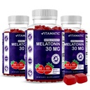 Vitamatic Sugar Free Melatonin 30mg pro Gummy - 60 Servietten - 60 Vegetarische Gummi - Non-Habit Forming Supplement (60 Count (Pack von 3))