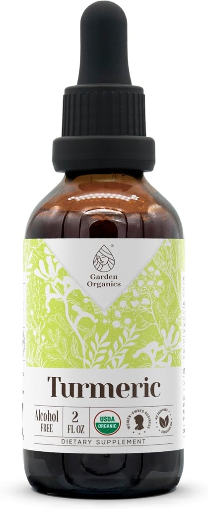 Kurkuma USDA Organic Alcohol-Free Extract | Nahrungsergänzung, Hochfeste Tinktur | Natürliche Zertifizierte organische Kurkuma (Curcuma Longa) Getrocknete Wurzel (2 oz)