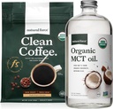 Mélange d'huile de MCT biologique – 100% de noix de coco pures MCT et sans moisissure et mycotoxine sans café – non-OGM, kéto, paléo et végétalien - 12 Oz et 32 Oz