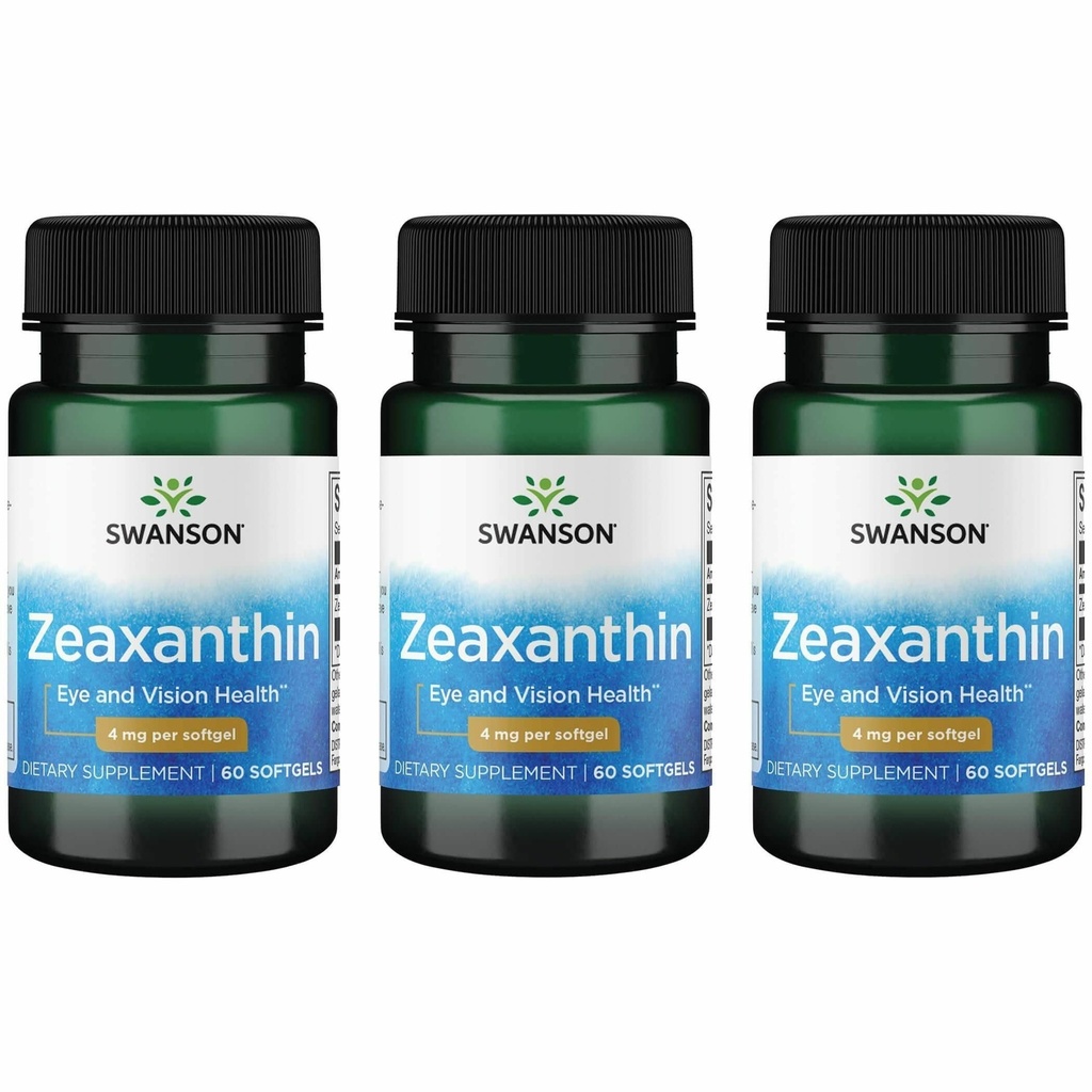 Swanson Zeaxanthin 4 Milligrammes 60 Sgels (3 Pack)