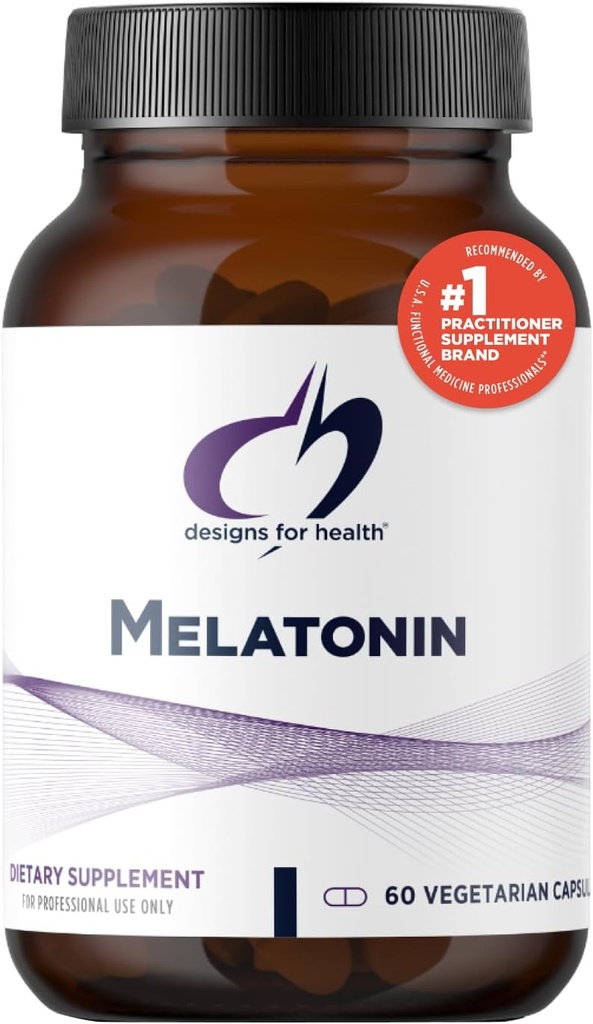 Designs für Gesundheit Melatonin 3mg - für Erwachsene - Vegetarisch + Non-GMO (60 Kapseln)