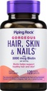 Piping Rock Haar Haut und Nägel Vitamine | 120 Caplet Pillen | mit Collagen | 5000 mcg Biotin | Non-GMO, Glutenfreie Ergänzung