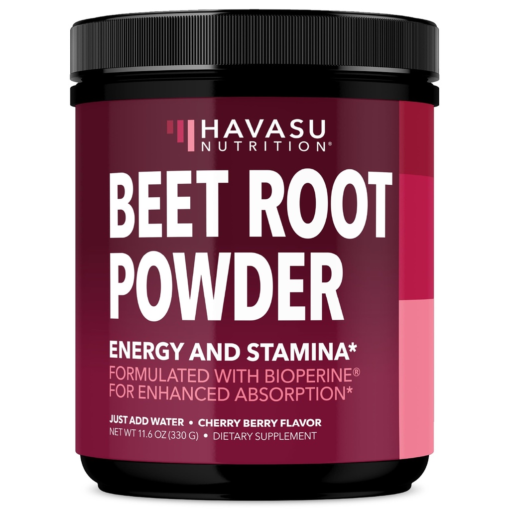 Poudre de racine de betterave biologique avec vitamine B12 & Coryceps - Supplément à l'oxyde nitrique - Poudre de betterave pour l'énergie et la récupération après l'entraînement - Mélange avec de l'eau ou des smoothies, Cerise Berry Flavor - 30 portions