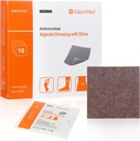 Argent Calcium Alginate Wound Dressing Pad 4''x4'', 10 Packs, Haute Absorbence Non-Stick Ag Gauze Patch pour Ulcer de pression,Bed Sore,Leg Sore,Diabetic Foot Ulcer