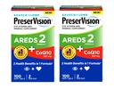 PreserVision Vitamine et supplément minéral AREDS 2 Formule + CoQ10, 2-en-1 Prestations de santé, 100 Softgels (2 par jour) Pack de 2
