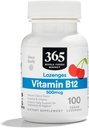 365 von Whole Foods Market, Vitamin B12 500mcg Lozenges, Natürliche Kirsche Flavor, Vegan, 100 Count