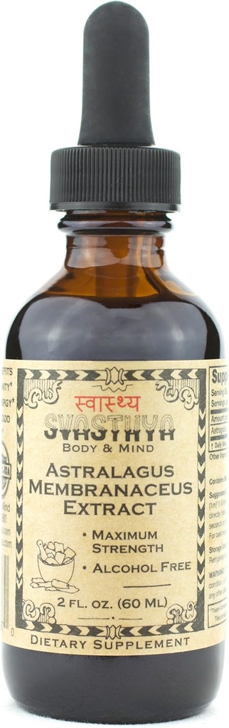SVASTHYA BODY & MIND Astragalus Membranaceus Liquid Extract - Boosts Immunsystem & Mental Clarity, Natural Healing & Stress Relief, Made in USA, GMP, 2 oz