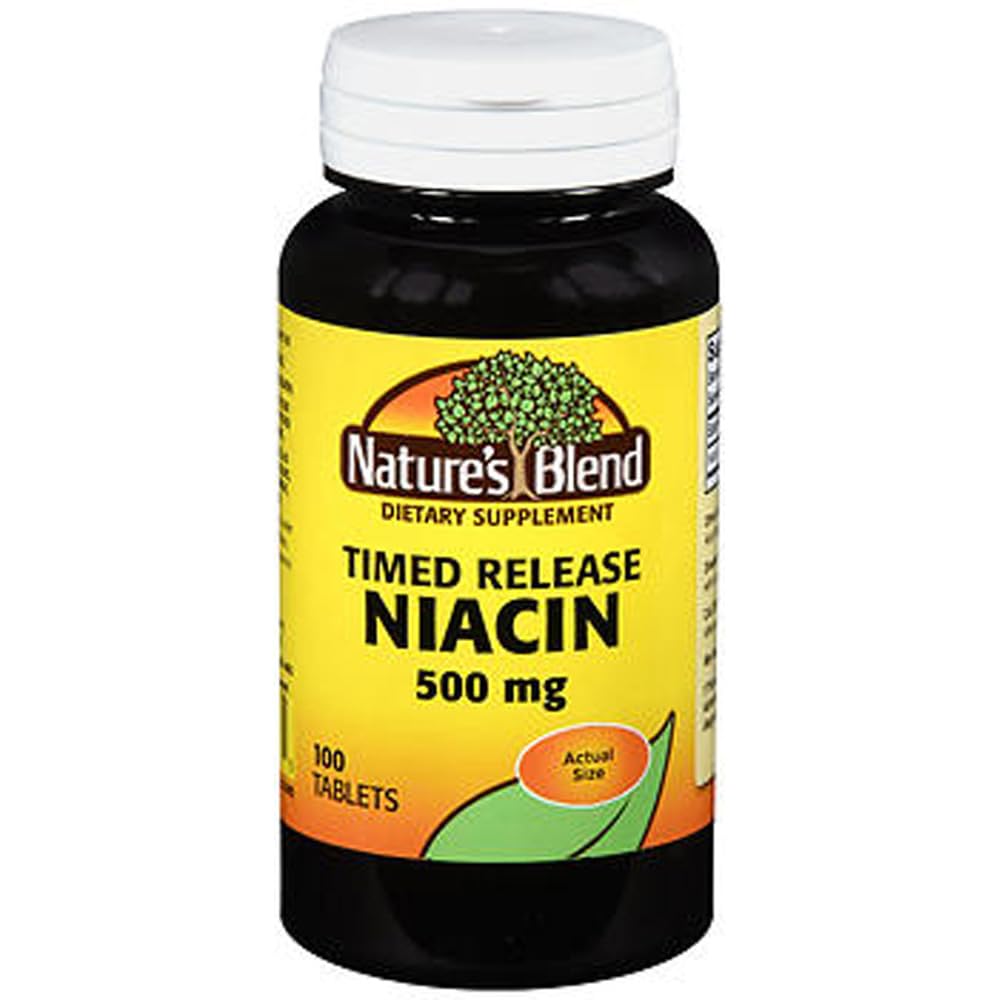 Mélange naturel de niacine Comprimés de libération chronométrés, 500 mg, 100 Ct (2 paquets)