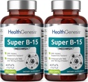 Super B-15 100 Vcaps 2 Pack - Niacin Calcium Choline Inositol DMG TMG - Unterstützt gesunde Sauerstoff-Energie-Level