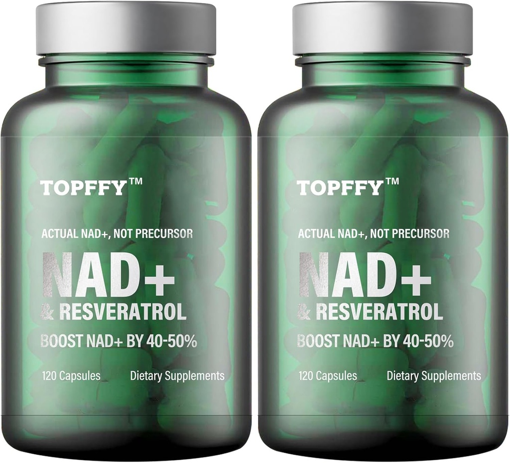 Supplément NAD+ & Resveratrol, 240 Softgels NAD+ Supplément Boosting pour Max Absorption pour soutenir l'énergie cellulaire Vieillissement Défense