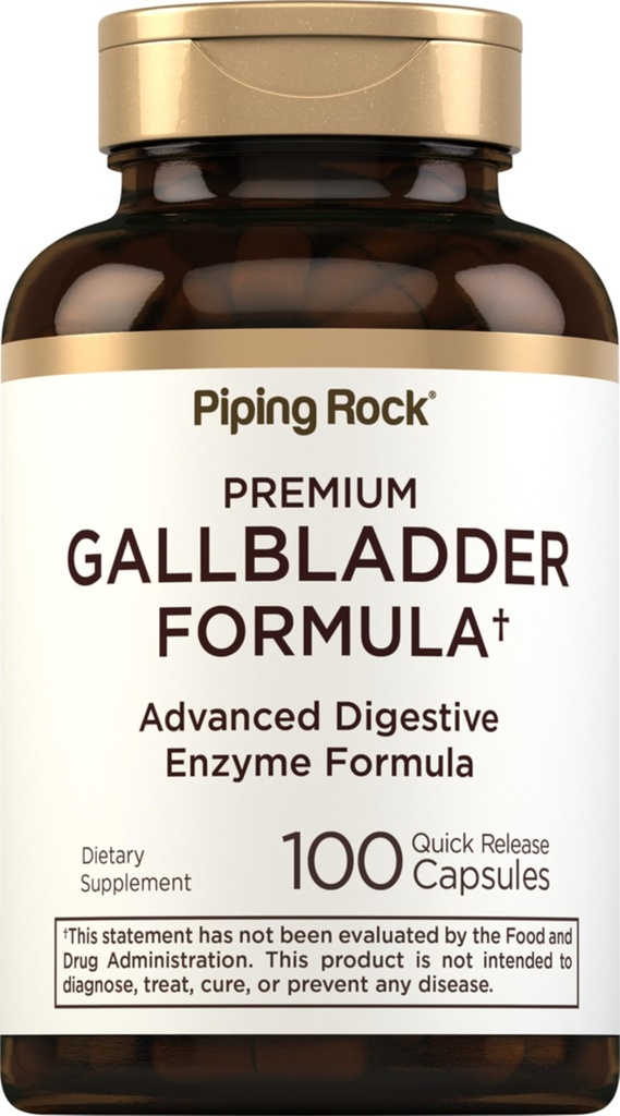 Piping Rock Gallbladder Ergänzung | 100 Kapseln | Fortgeschrittenes Verdauungsenzym Vollständige Formel für Männer & Frauen | Non-GMO & Gluten Kostenlos