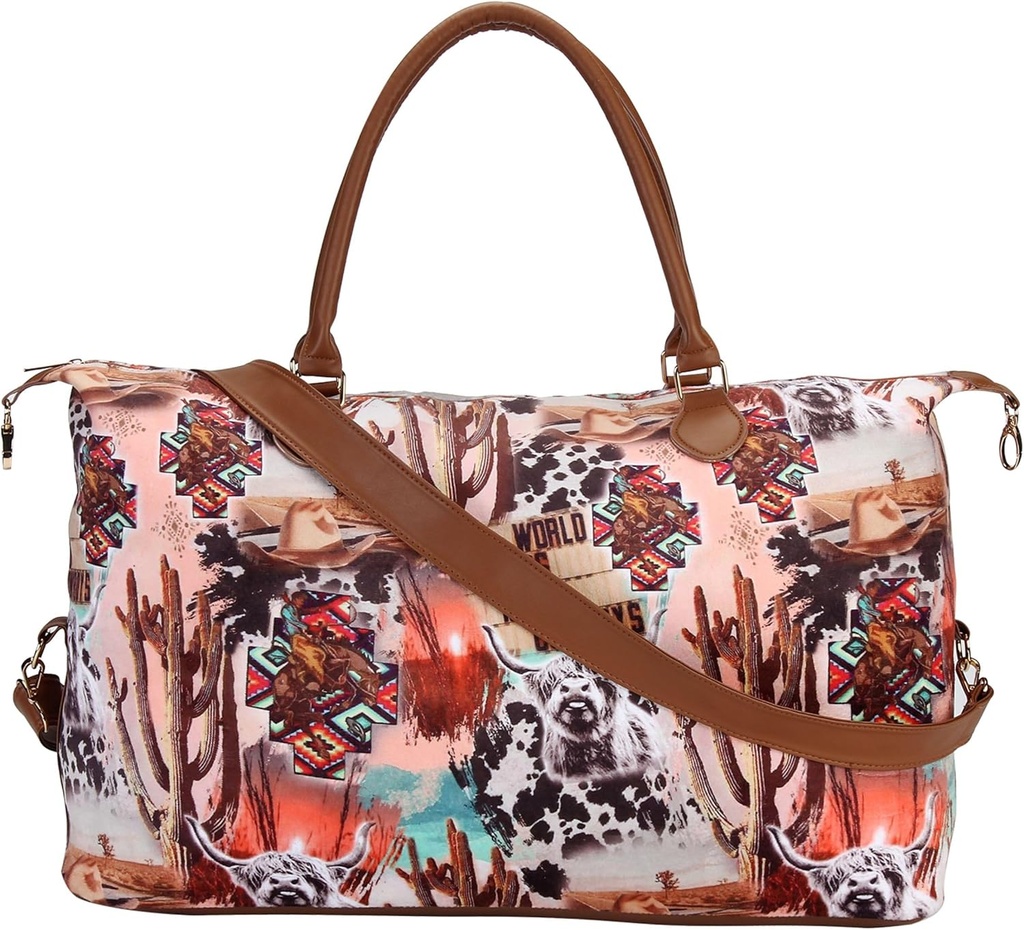 Weekender Tasche Duffle Tasche für Frauen große Reise Tasche Overnight Weekend Bags mit Schulterriemen Cow Leopard Atzec...