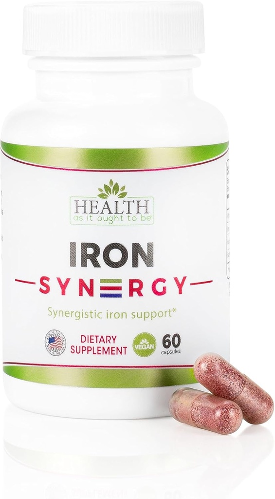 Gesundheit als es Ought Eisen Syn3rgy Supplement | Physician Formulierte Kapseln mit Eisen, Kupfer, Rübenwurzel, Vitamin C | 60 Kapseln