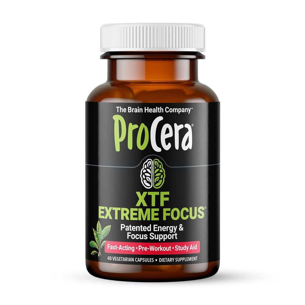 Procera XTF - Aide à l'étude parfaite - Résultats immédiats - Meilleure concentration et rétention de la mémoire - Augmentation de l'oxygène et du débit sanguin - Clarté mentale - Augmentation de l'énergie - Déclin cognitif lent - 40 Nombre