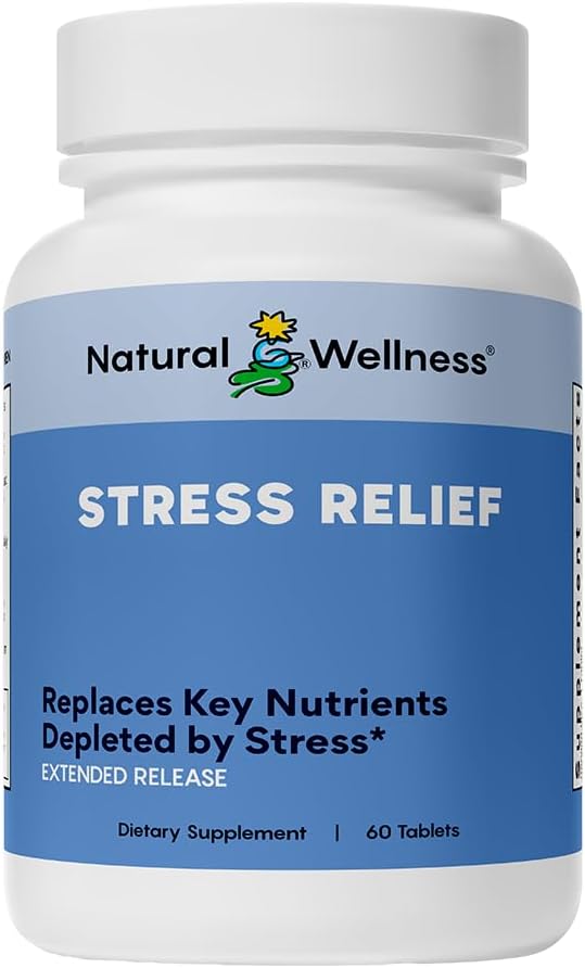 Natural Wellness Stress Relief – Extended Release Formula with Magnesium, Valerian, Hops & Skullcap –Promotes Calm, Focus, Relaxation & Energy Balance – Natural Sleep Aid & Anxiety Relief – 60 Tablets
