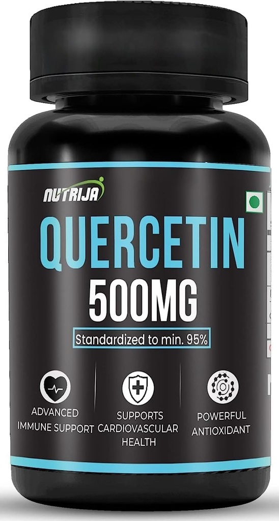 Quercetin 500mg Kapseln - Standardisiert auf 95 % | Hochgereinigte und bioverfügbare Ergänzung | Natürliche Bioflavonoide & Leistungsstarke Anti-Oxidantien (30 Kapseln)