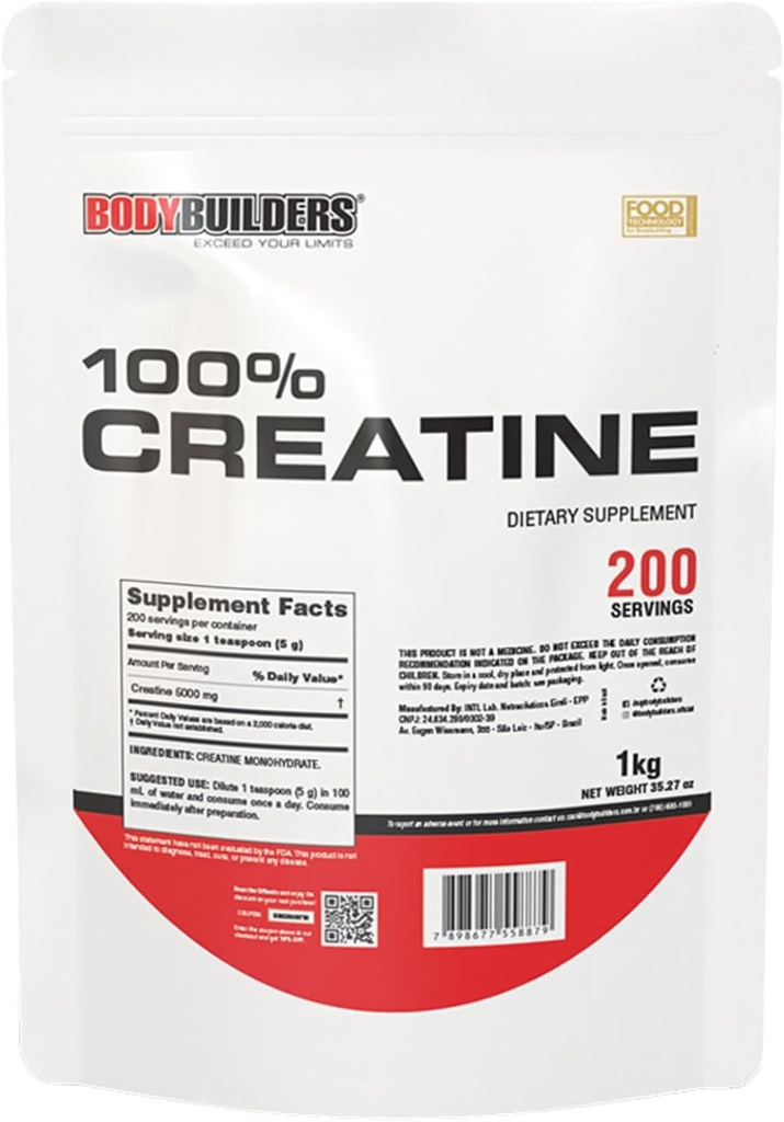 100% créatine, décolorée, 2,2 lb, 200 portions
