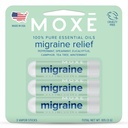 MOXE Relief de la migraine Inhalateurs nasaux, Huiles essentielles pour les maux de tête et le soulagement de la tension, Aromathérapie portable, Facile à utiliser, Pure et non dilué, Menthe poivrée, Spearmint, Eucalyptus, Arbre à thé, États-Unis Fabriqué, 3 Pack