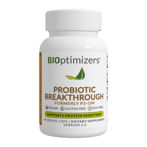 BIOptimizers Probiotischer Durchbruch - Lactobacillus Plantarum OM Probiotika & Präbiotika Gesundheitsergänzung für Darm, Verdauungs- & Immununterstützung Probiotika für Männer im Alter von 30 veganen Kapseln