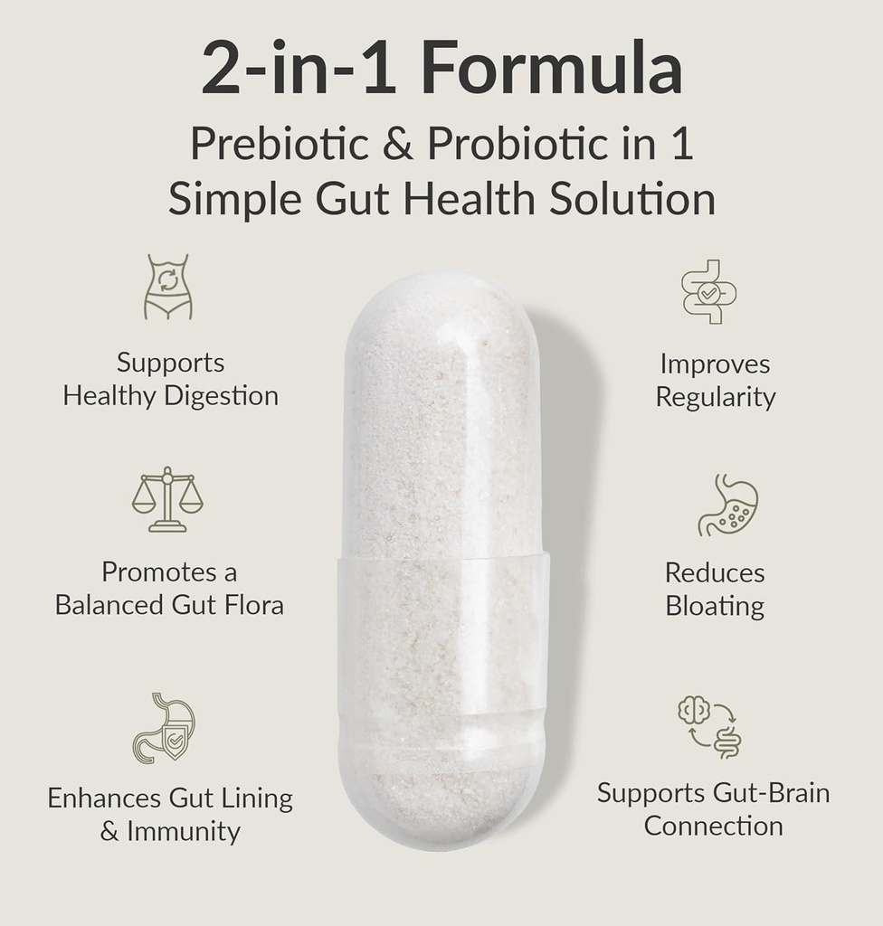 BiOptimizers Probiotic Breakthrough – Lactobacillus Plantarum OM Probiotiques et prébiotiques Supplément de santé pour les probiotiques gustatifs, digestifs et immunitaires pour les femmes Hommes Personnes âgées – 30 Capsules Vegan