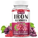 Eisengummis Ergänzung für Frauen und Männer, Eisen Ergänzungen für Anämie mit Vitamin C, B12, Folate-Blood Builder & Energie Unterstützung für Eisen Mangel-Grape Flavor, Vegan, 60 Gummies
