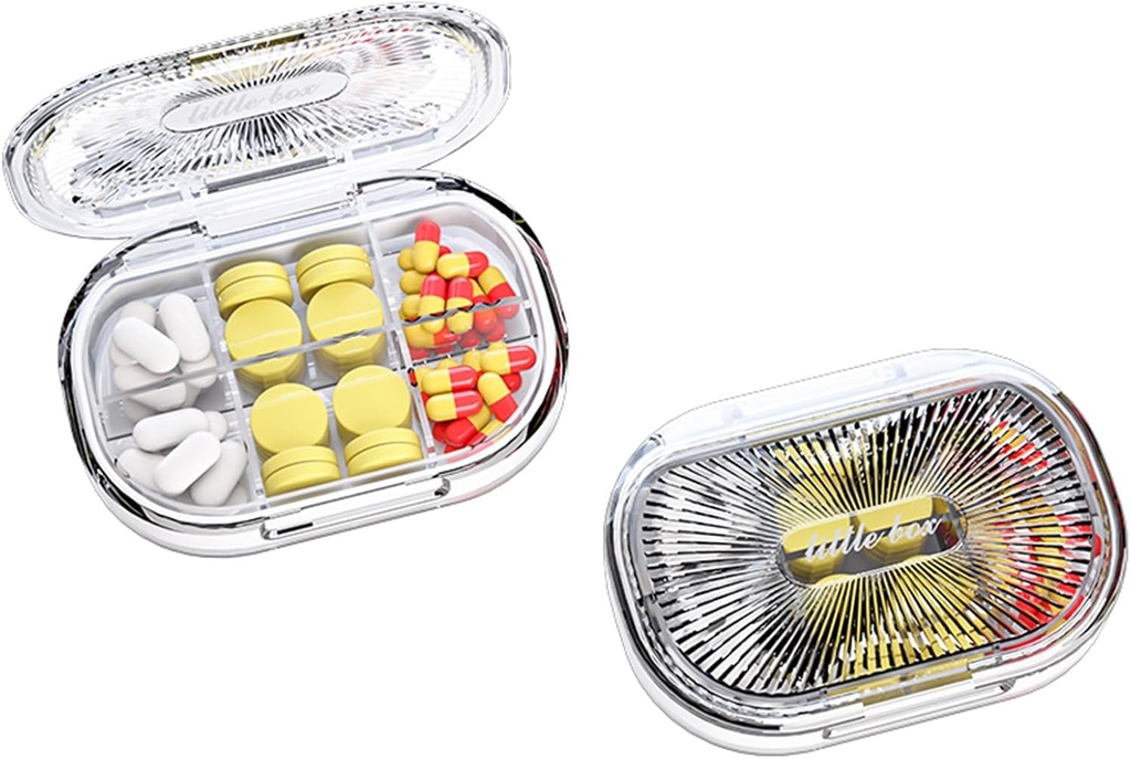 Petite boîte à pilules, étui à pilules de preuve d'humidité, organisateur de pilules de voyage pour la purée de poche, médicament quotidien portable vitamine, huile de poisson, supplément (blanc)