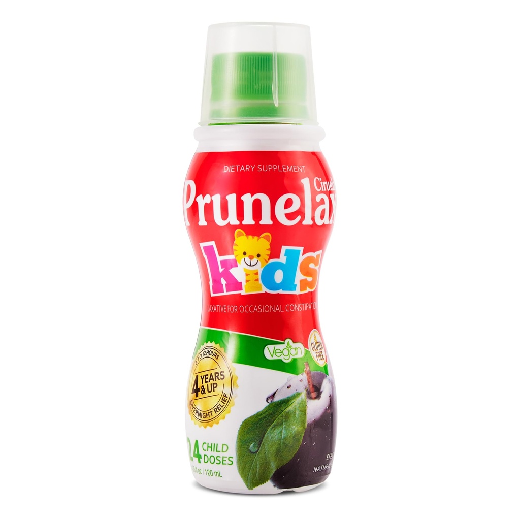 Prunelax Ciruelax Laxatif liquide de force régulière pour les enfants - Relief doux pour la constipation occasionnelle, extrait de senna, végétalien et sans gluten, traitement de nuit rapide - 4,05 fl oz