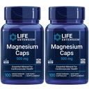 Life Extension Magnesium Caps, 500 mg, Magnesium Succinate, Herzgesundheit, Gesunde Knochen, Stoffwechselunterstützung - Paket von zwei - 2 x 100 vegetarischen Kapseln