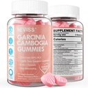Sans sucre Garcinia Cambogia Gommies 1000mg 95% HCA avec L-Carnitine, Cétone de framboise, Chromium, Haricot de café vert pour le métabolisme, stimuler l'énergie, 100% extrait organique, végétalien, goût de fraise 120 Cts