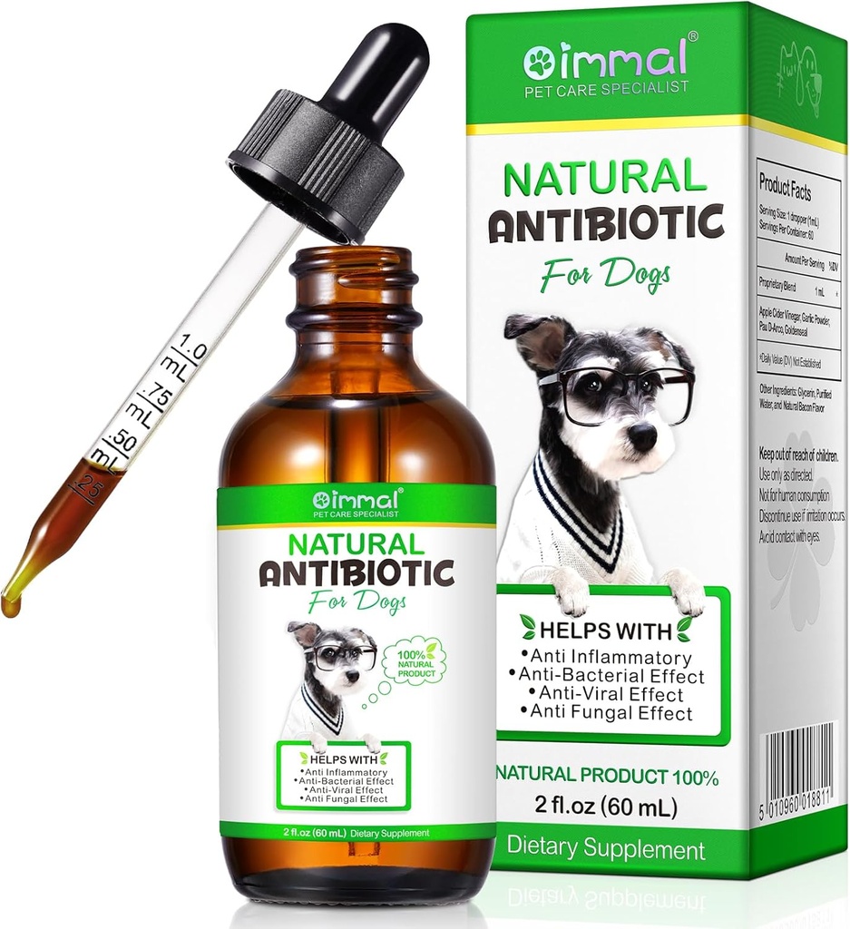Generische Antibiotika für Hunde, Hunde-Antibiotika, Hunde liefert Antibiotika, Natürliche Hunde-Antibiotika unterstützt Hunde-Allergie und Itch Relief, Hund Multivitamin für Haustiere-60ml / 2 Fl Oz