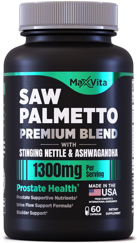 Prostate Premium - Saw Palmetto für Männer, Sting Nettle, Ashwagandha, Lycopene, Bladder & Urinary Relief, Prostata Ergänzung für Männer, 60ct