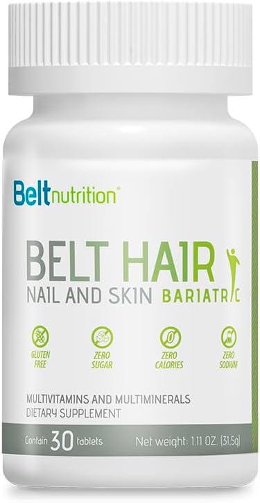 Gürtel Haar, Nagel und Haut Bariatric (Gast Bypass, Sleeve Gastrectomy) Multivitamin und Multimineral Tische - No Flavor - 1 Monat Versorgung
