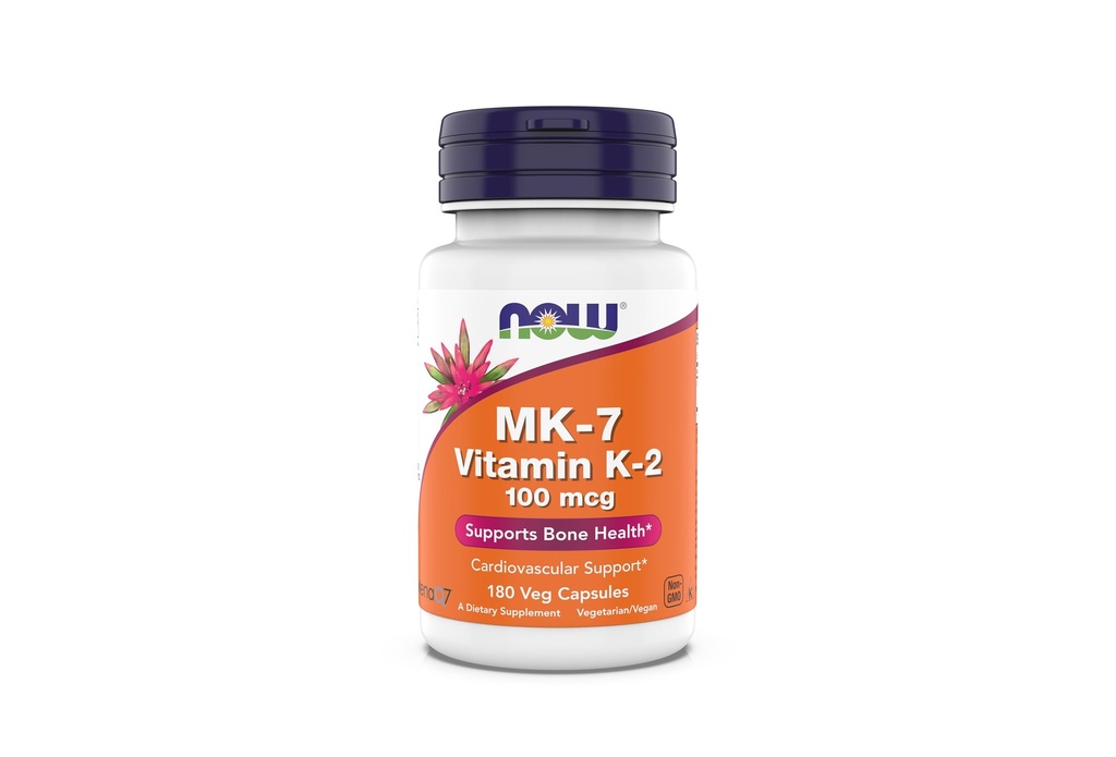 Jetzt Ergänzungen, MK-7 Vitamin K-2 100 mcg, Herz-Kreislauf-Unterstützung*, Unterstützt Knochengesundheit*, 180 Veg Kapseln