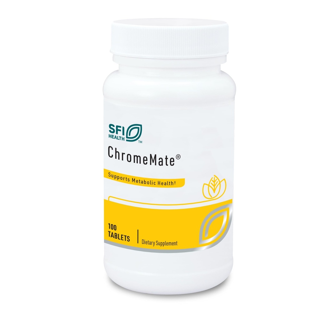 Klaire Labs SFI Health Chromemate - Chrom-Polynicotinat 200mcg Supplement - Bioverfügbare Form von Chrom mit Niacin - Allergiker (100 Tabletten)