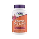 Jetzt ergänzt Vitamin D3 K2, 1.000 IU/45 mcg, Herz-Kreislauf-Unterstützung, Unterstützt Knochengesundheit, 180 Vegetarische Kapseln - Vegan, Glutenfrei, Kosher