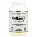 California Gold Nutrition Hydrolysed Collagen Peptides + Vitamine C Support pour cheveux, peau, ongles, articulations et os - Avec des peptides de collagène de type I et III - sans gluten, sans OGM - 250 comprimés