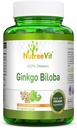 NutreeVit 100% Bio Ginkgo Biloba Kapseln - Unterstützt Gehirngesundheit, Psychische Alertität, Zirkulation und erhöht Gedächtnis - Organisches Antioxidans - 100 Count Bottle