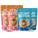 Skinny Boost Detox Tea Kit – 4 PACK - 2 thés de jour (56 sacs) 2- Thés du soir (28 sacs) – Détox à base d'herbes pour le poids, le métabolisme, l'énergie, le ballonnement et le nettoyage des colonies – thé vert, végétalien, kéto, non-OGM, sans sucre
