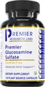 Premier Laboratoires de recherche Sulfate de glucosamine - Glucosamine sans mollusques Capsules de sulfate de glucosamine pour le soutien conjoint, la santé des tissus conjonctifs, 750 mg par portion, respectueux des végétaux - 120 Capsules végétariennes