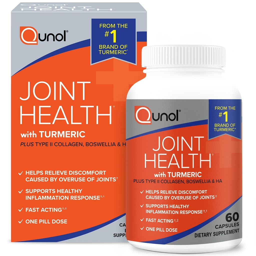 Qunol 5-in-1 Joint Support Supplement, Fast Acting, One Pill Dose, Unterstützung Gesunde Entzündung Antwort & Discomfort durch Übernutzung von Gelenken, Alternative zu Glucosamin Chondroitin MSM, 60 Zähler