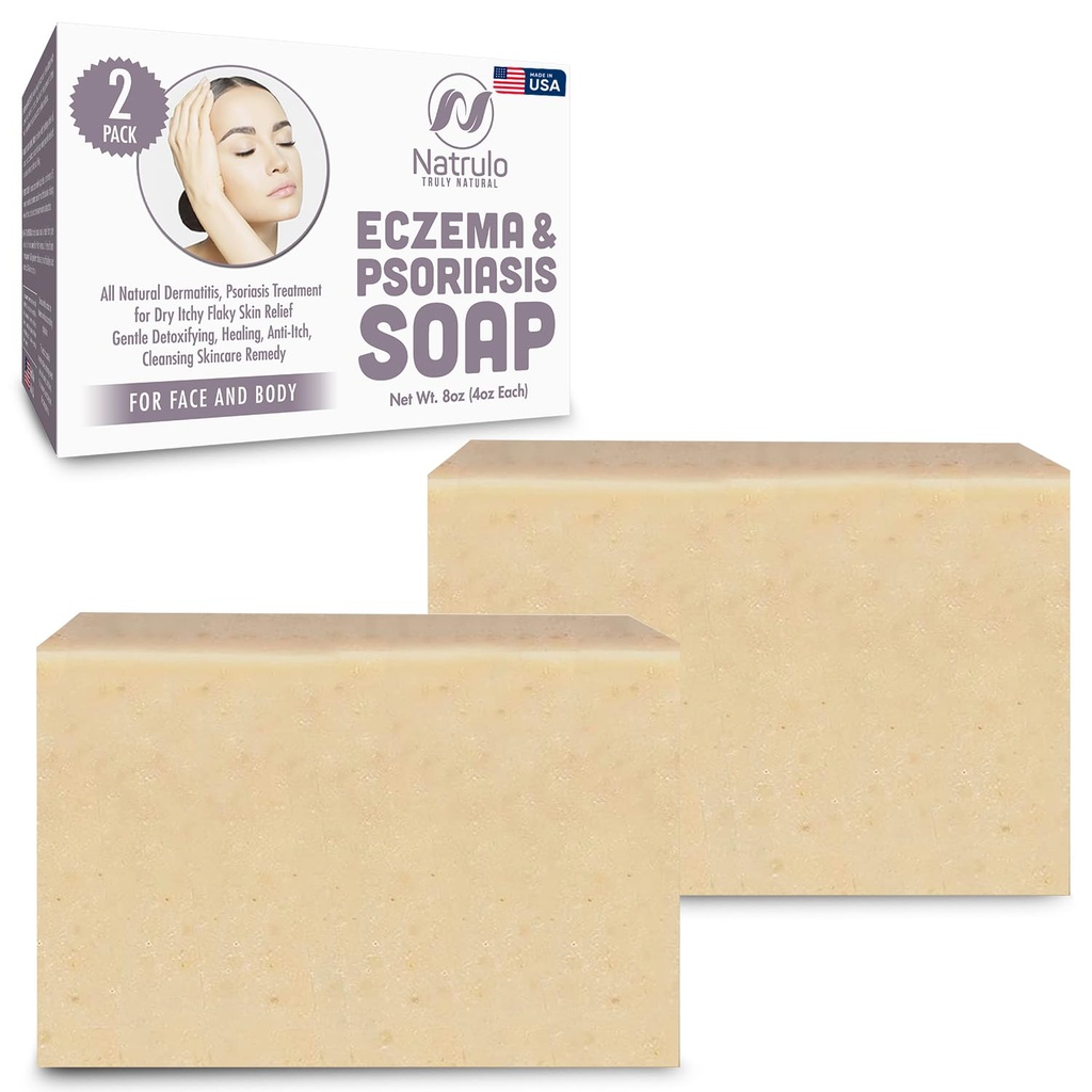 Eczema Seifenstange für Gesicht und Körper – Alle natürlichen Dermatitis, Psoriasis Lösung für trockene juckende Hautentlastung – Sanfte Entgiftung, Anti-Itch, Reinigung Hautpflege-Remedy – Eczema Seifenstange Made in USA