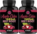 Angry Ergänzungen Apfel Apfel Apfel Apfelessig + Rüben Wurzelpulver Kapseln, reine ACV Beetroot 1000mg pro Servieren, Nitric Oxid Booster & Digestive Gesundheit für Männer und Frauen 60ct, 2 Pack (120 insgesamt)