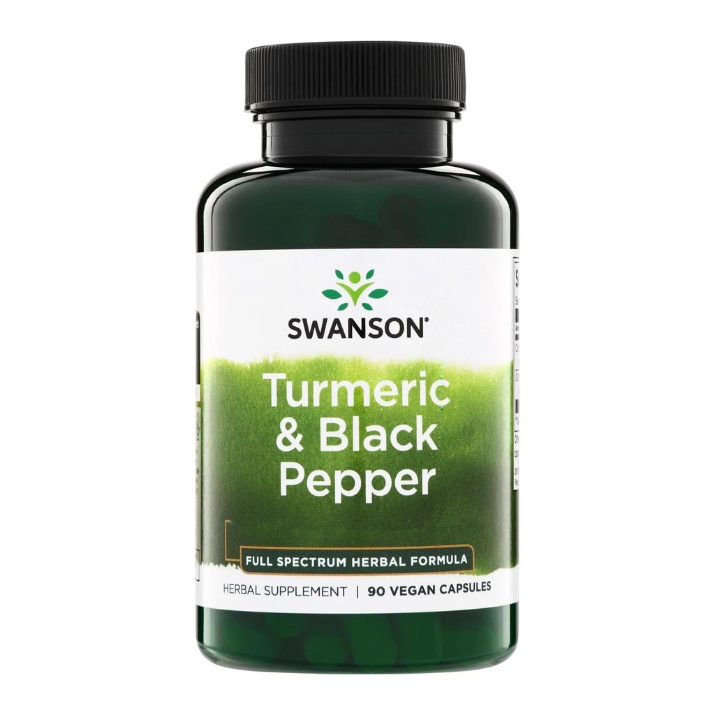 Swanson Premium- Poivre Turmérique et Noir - Antioxydant, Digestion et Joint Support - 90 bouchons (2 pack)