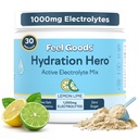Feel Goods Hydration Hero, 1000mg Elektrolyte Pulver, Zuckerfrei, Magnesium, Bio Aloe Vera, Bio Aloe, L Theanin, Vitamin C & B12, Non GMO, Keto, Vegan | Lemon Lime, 30 Servierungen