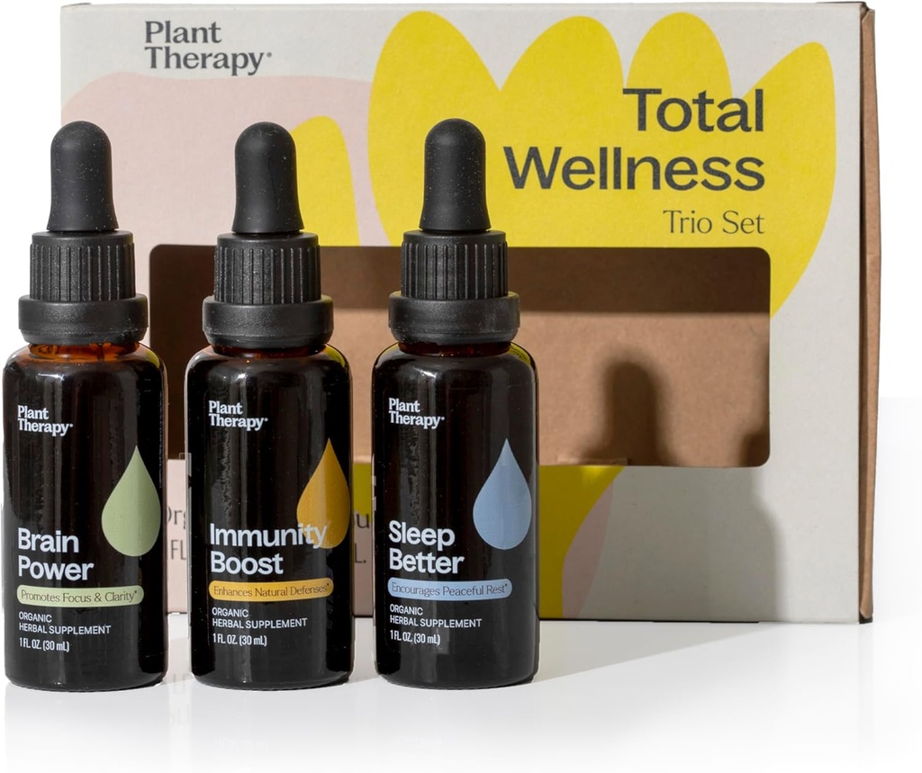 Pflanzentherapie Total Wellness Trio Set 30 mL Jede Immunität Boost, Gehirnleistung & Schlaf besser