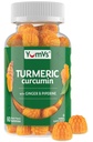 Curcumin Turmeric Gummies – Extra Strength 2000mg 8:1 Extrakt Kurkuma Ergänzung Gummis mit schwarzem Pfeffer & Ginger – Vegan Non-GMO Joint Support Chewables – Peach Flavor, 60 Count