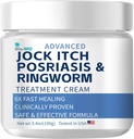 Crème de démangeaisons Bio-MD, Crème de démangeaisons Jock Extra Force pour les hommes et les femmes, Crème de psoriasis, Traitement de la tordeuse pour les humains, Crème de démangeaison - Powerful & Fast Relief