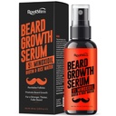 Sérum de croissance de la barbe pour les hommes: Vaporisateur de repousse des cheveux avec de l'eau de biotine et de riz - Extra Strength