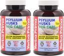 Yerba Prima Psyllium Husks Fiber Veg Caps - 180 (Pack von 2)